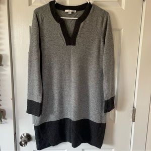 Boden Women's V-neck Cashmere Tunic Sweater Dress,  Two-toned Gray, Size 12